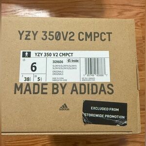 Adidas YZY 350 V2 CMPCT sneakers with box. Gently used like new. Size 6 mens.